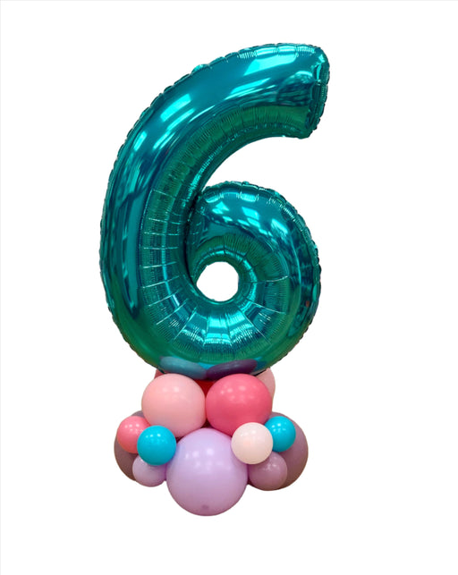 Turquoise Age Number Balloon Stack Balloons