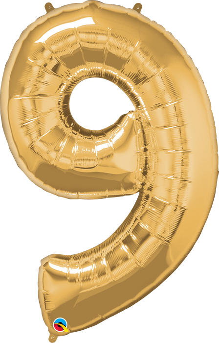 Number 0 - 9  Foil Balloon (Gold)