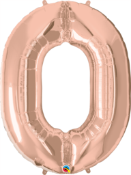 Number 0 - 9 Foil Balloon (Rose Gold)