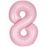Pastel Matt Pink Number 0-9 Foil Balloon