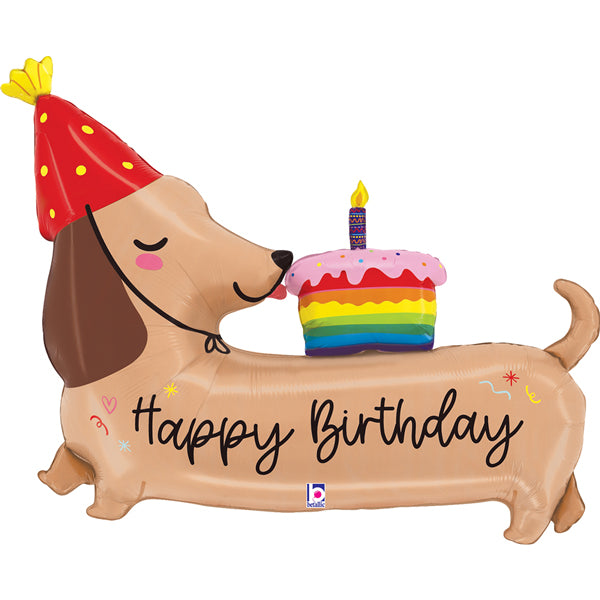 Dachshund Happy Birthday balloon