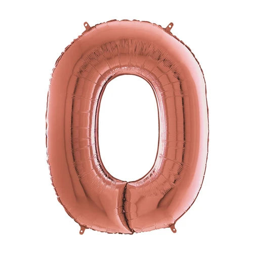 Number 0 - 9 Foil Balloon (Rose Gold)