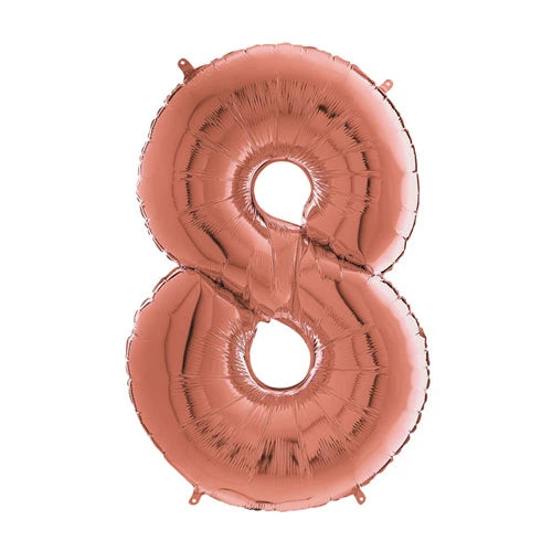 Number 0 - 9 Foil Balloon (Rose Gold)