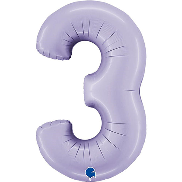 Pastel Lilac Number 0-9 Foil Balloon
