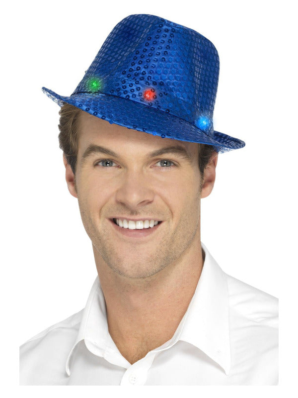Blue Flashing Sequin Trilby (47065)