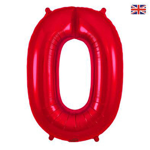 Red Numbers 0 - 9 Balloons
