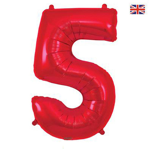 Red Numbers 0 - 9 Balloons