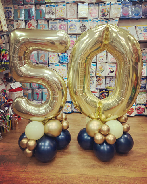 Gold and Navy Age Number Centrepiece