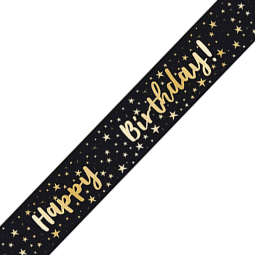 Black and Gold 'add an age' birthday banner