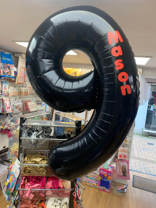 Large inflated Number Balloons with Name