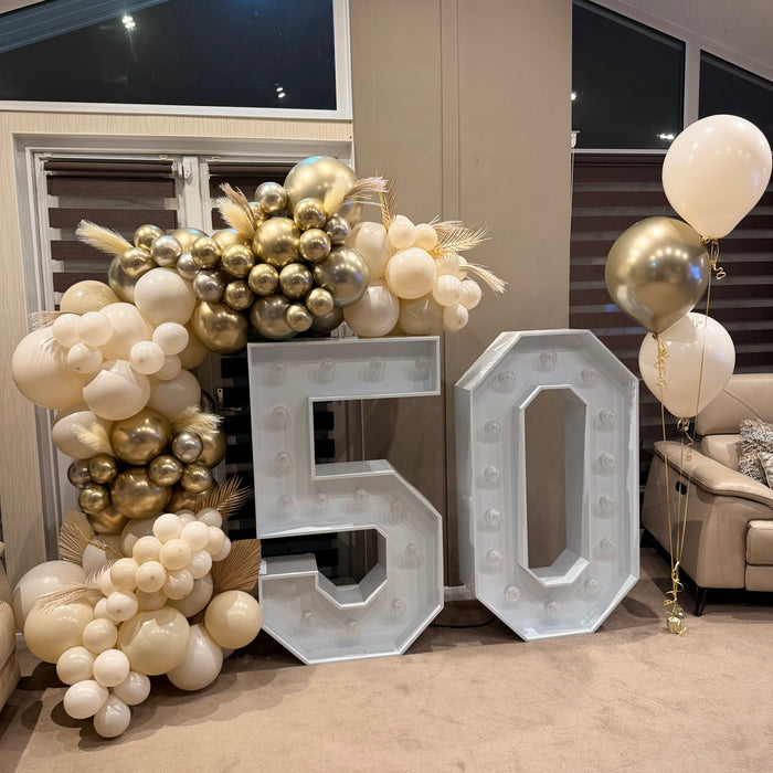Light Up Numbers with Balloon Arch