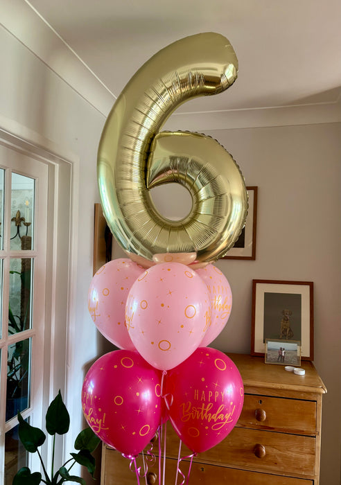 Luxury Age Gold Number Birthday Bouquet