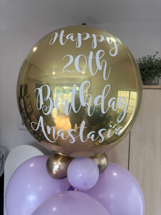 Personalised Gold Orbz foil balloon