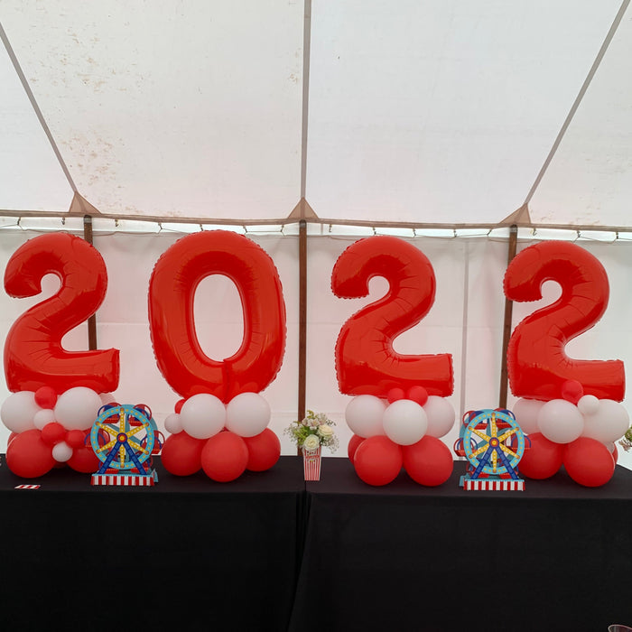 Large 2024 Inflated Gold Number Balloons