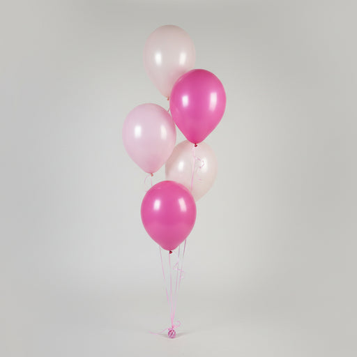 Cluster of 5 pink balloons