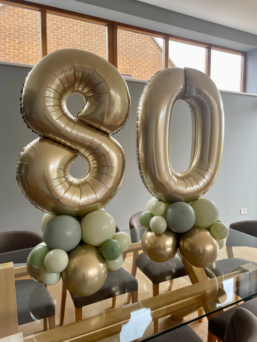 Gold and Sage Green Age Number Centrepiece