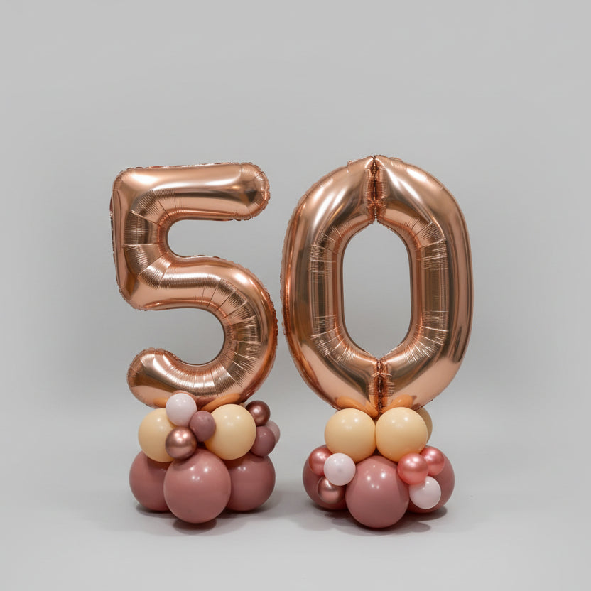 Rose Gold Number Stack Centrepiece