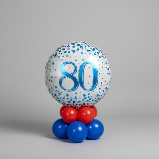 Age Birthday Mini Table Decoration (Blue and silver)