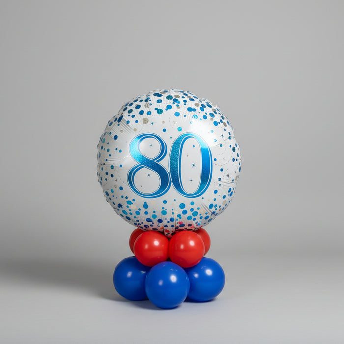 Age Birthday Mini Table Decoration (Blue and silver)
