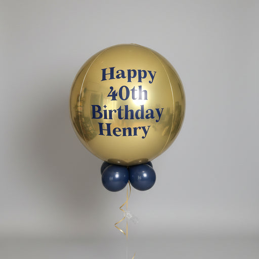 Personalised Gold/Navy foil balloon