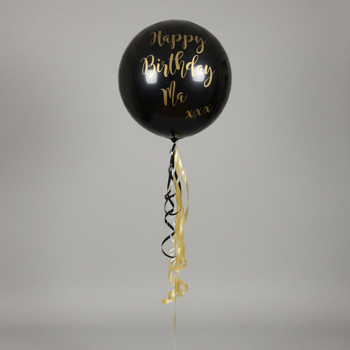 Personalised Black/Gold foil balloon