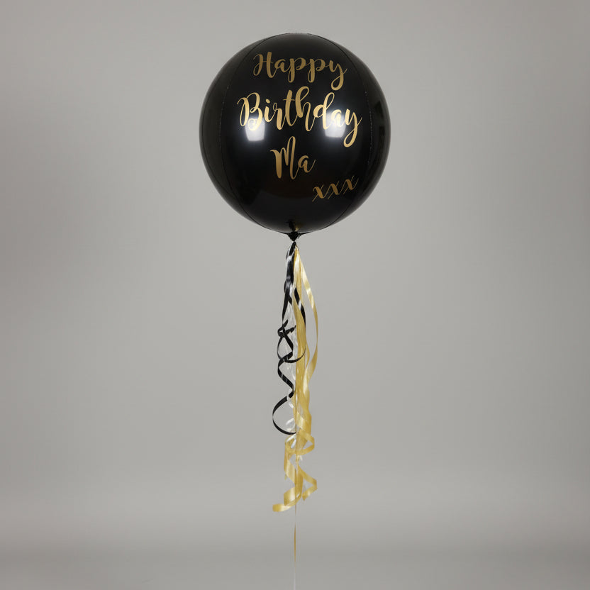 Personalised Black/Gold foil balloon