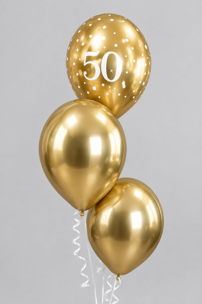 Golden Anniversary Balloon Cluster