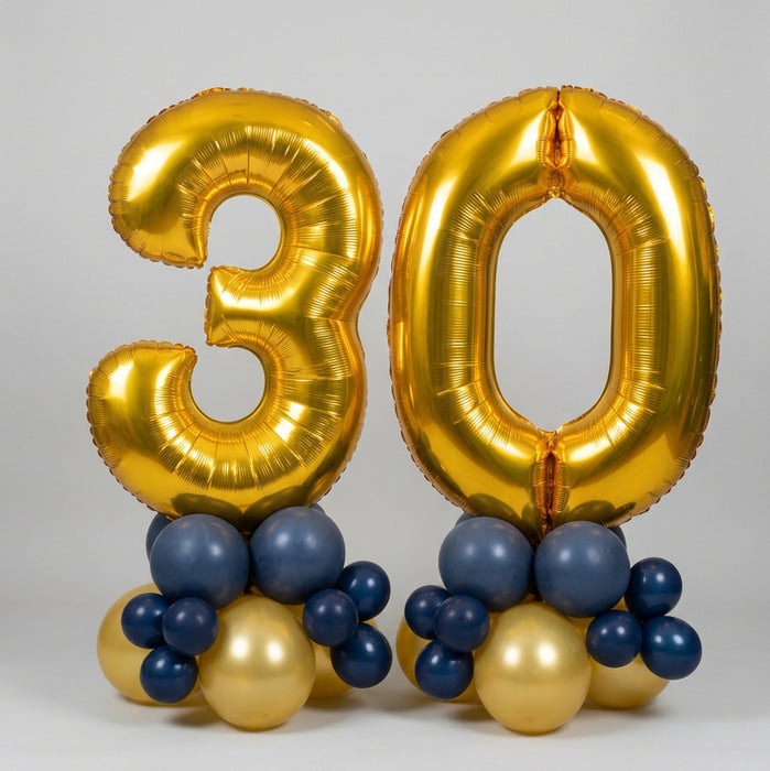 Gold and Navy Age Number StackCentrepiece