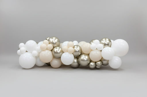 Chrome Gold, Pastel Dusk Cream and White Balloon Garland