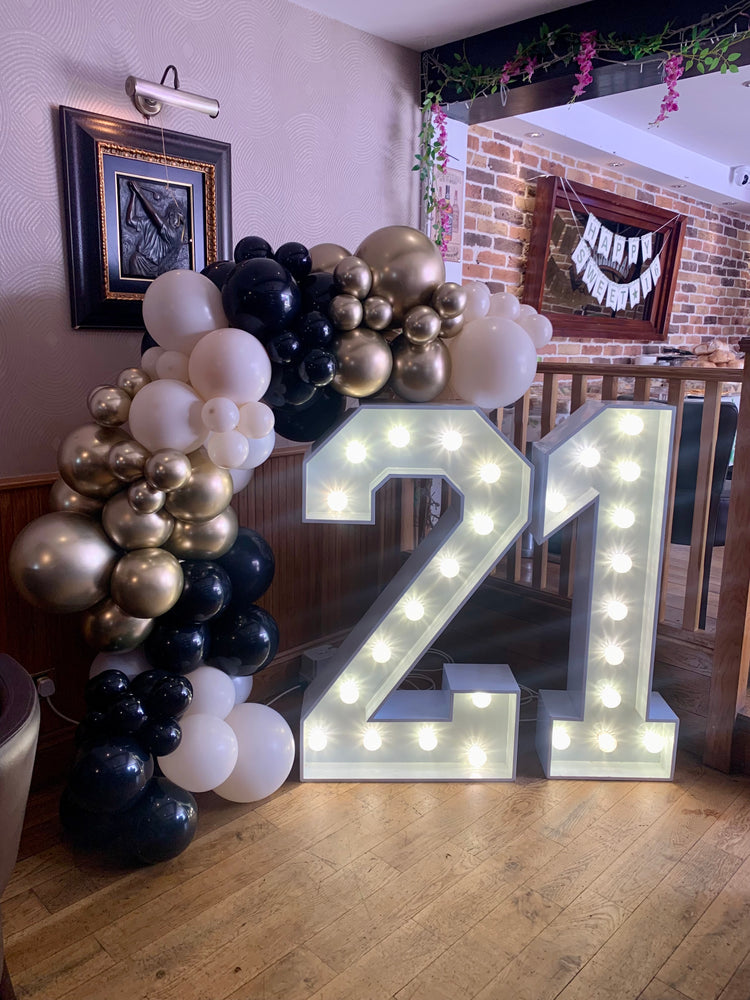 Light Up Numbers with Balloon Arch