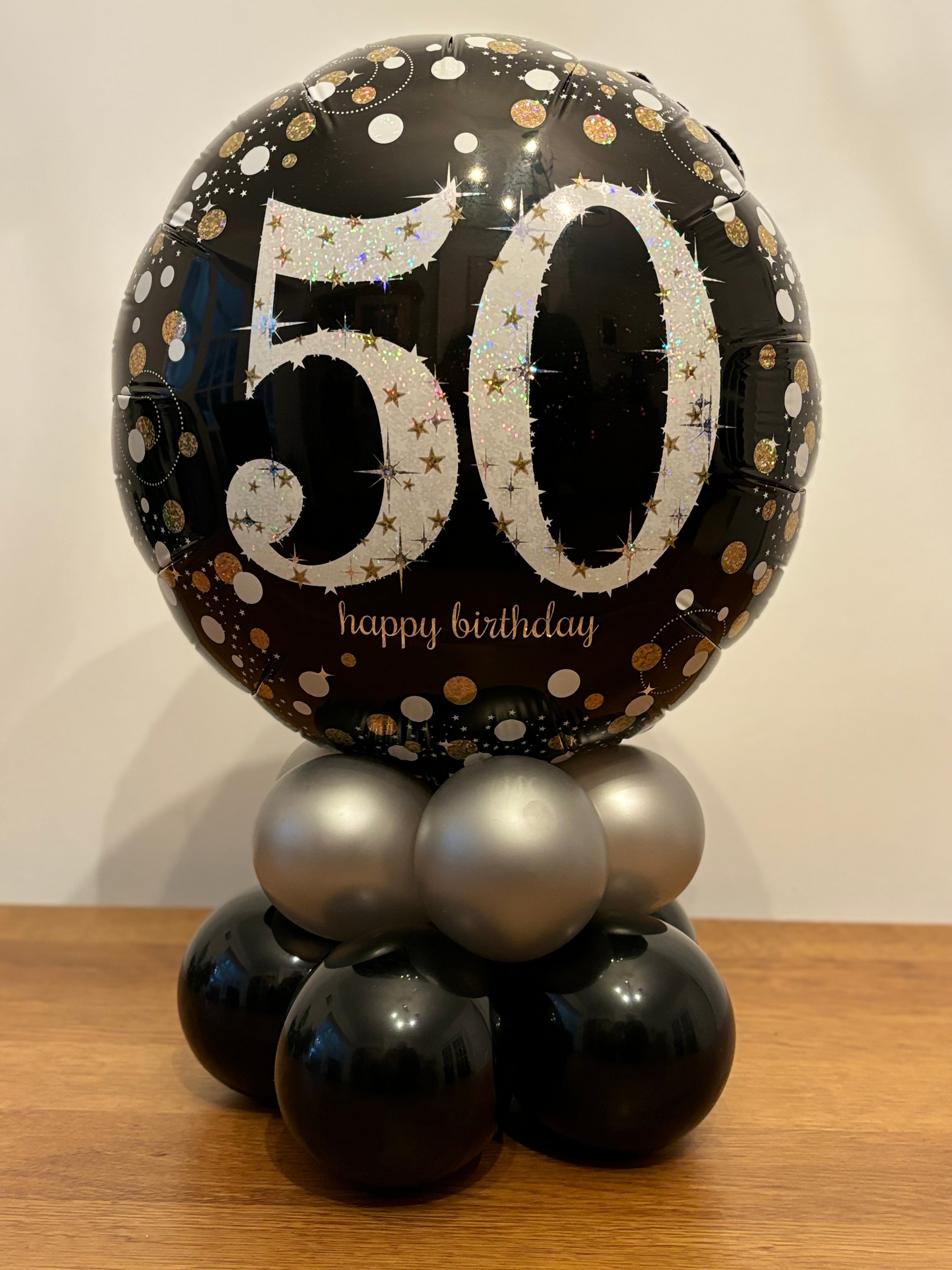 Age Birthday Mini Table Decoration (Black, gold and silver)