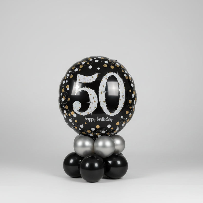 Age Birthday Mini Table Decoration (Black, gold and silver)