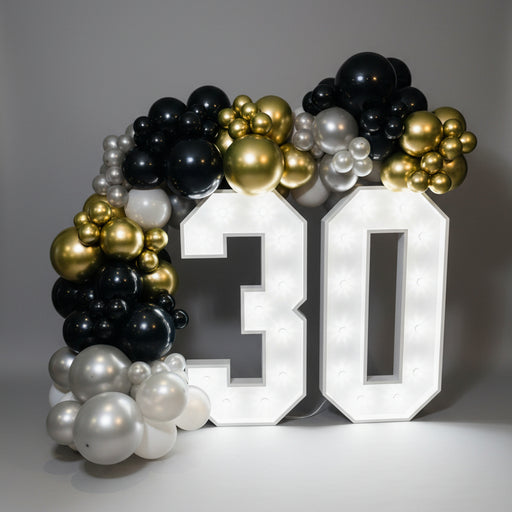 Light Up Numbers with Balloon Arch