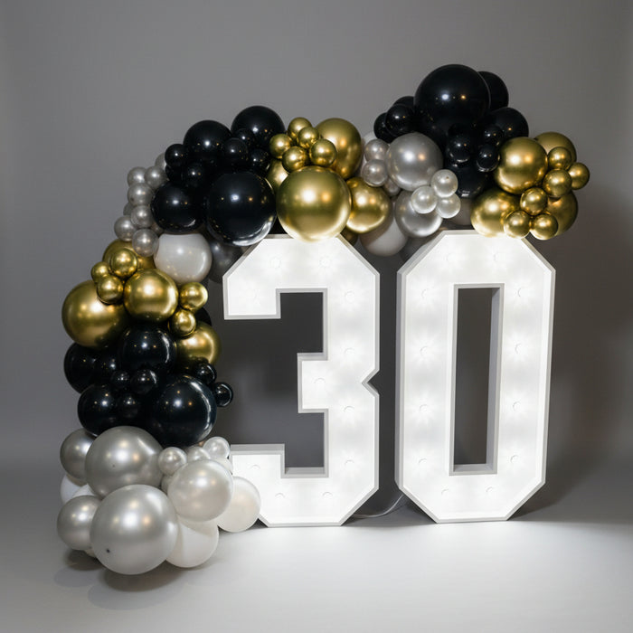 Light Up Numbers with Balloon Arch