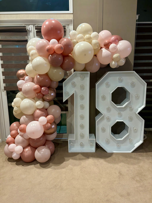 Light Up Numbers with Balloon Arch