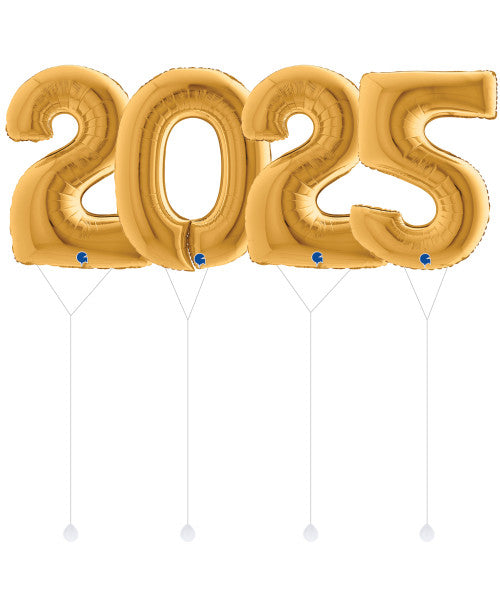 Large 2025 Inflated Number Balloons