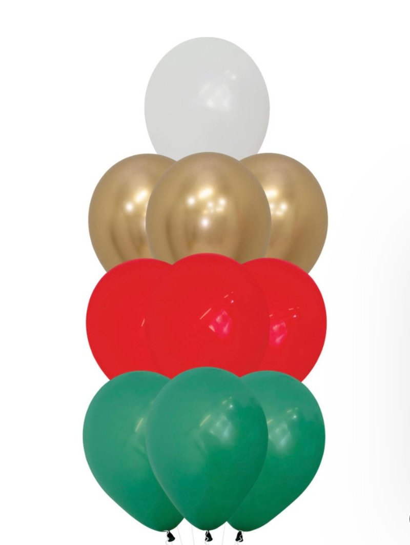 Cluster of 10 Xmas Balloons
