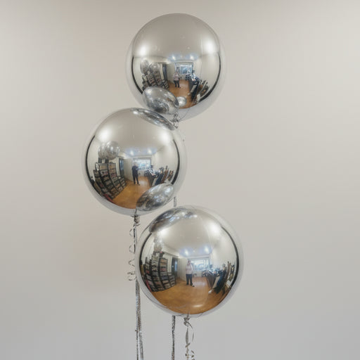 Silver Orbz Balloon x3