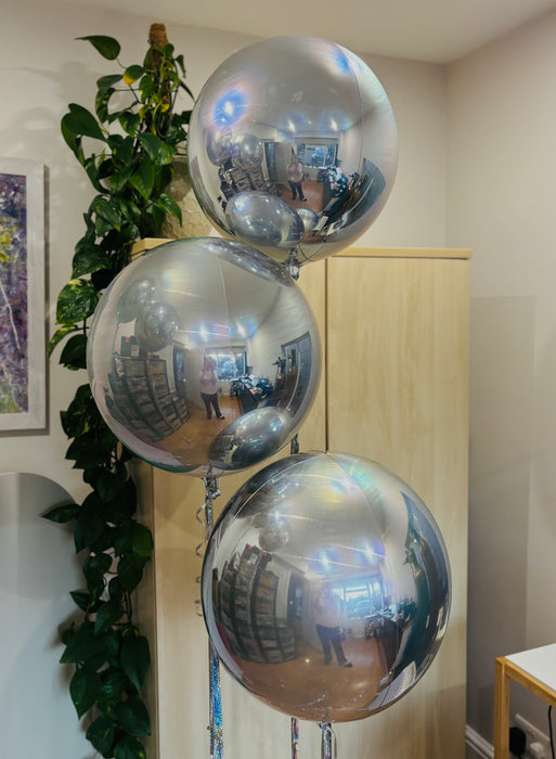 Silver Orbz Balloon x3