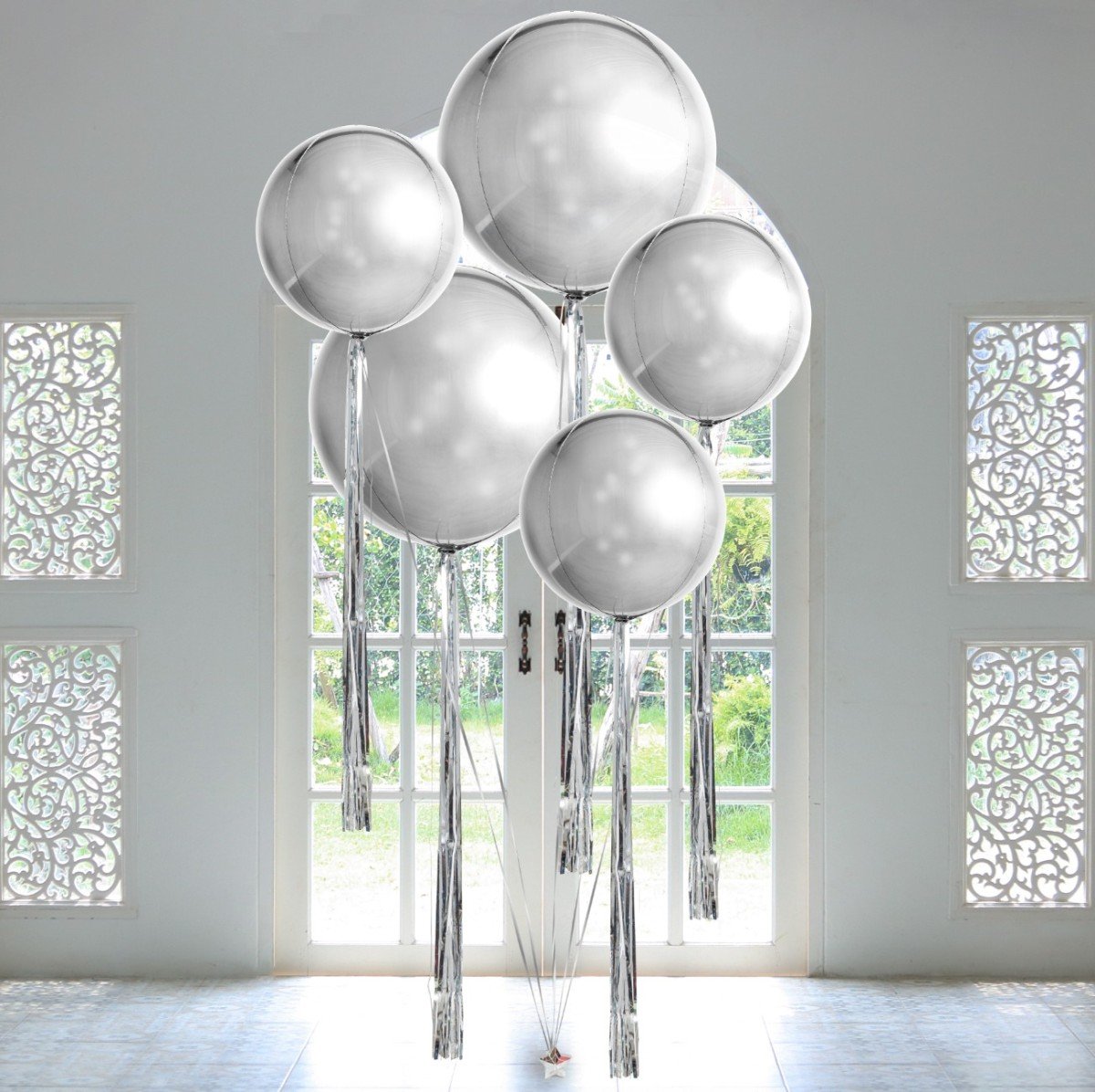 Giant Silver Balloon Cluster