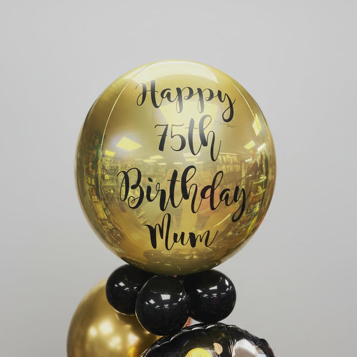 Personalised Gold Orbz foil balloon