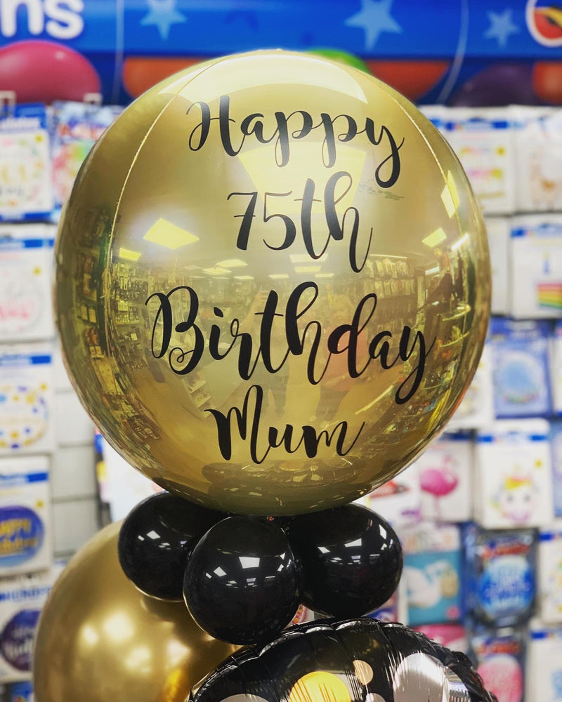 Personalised Gold Orbz foil balloon