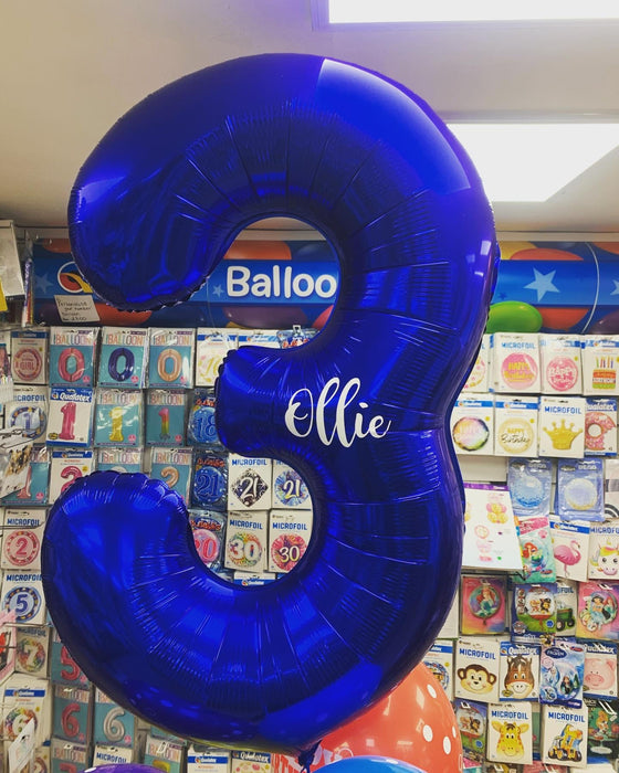 Large inflated Number Balloons with Name