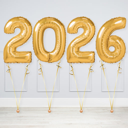 Large 2026 Inflated Number Balloons