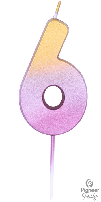 Pink and Gold Ombre Number Candle