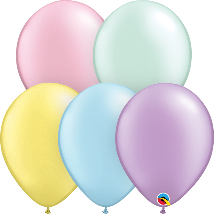 20 x Assorted Plain Latex Balloons (Pastel)