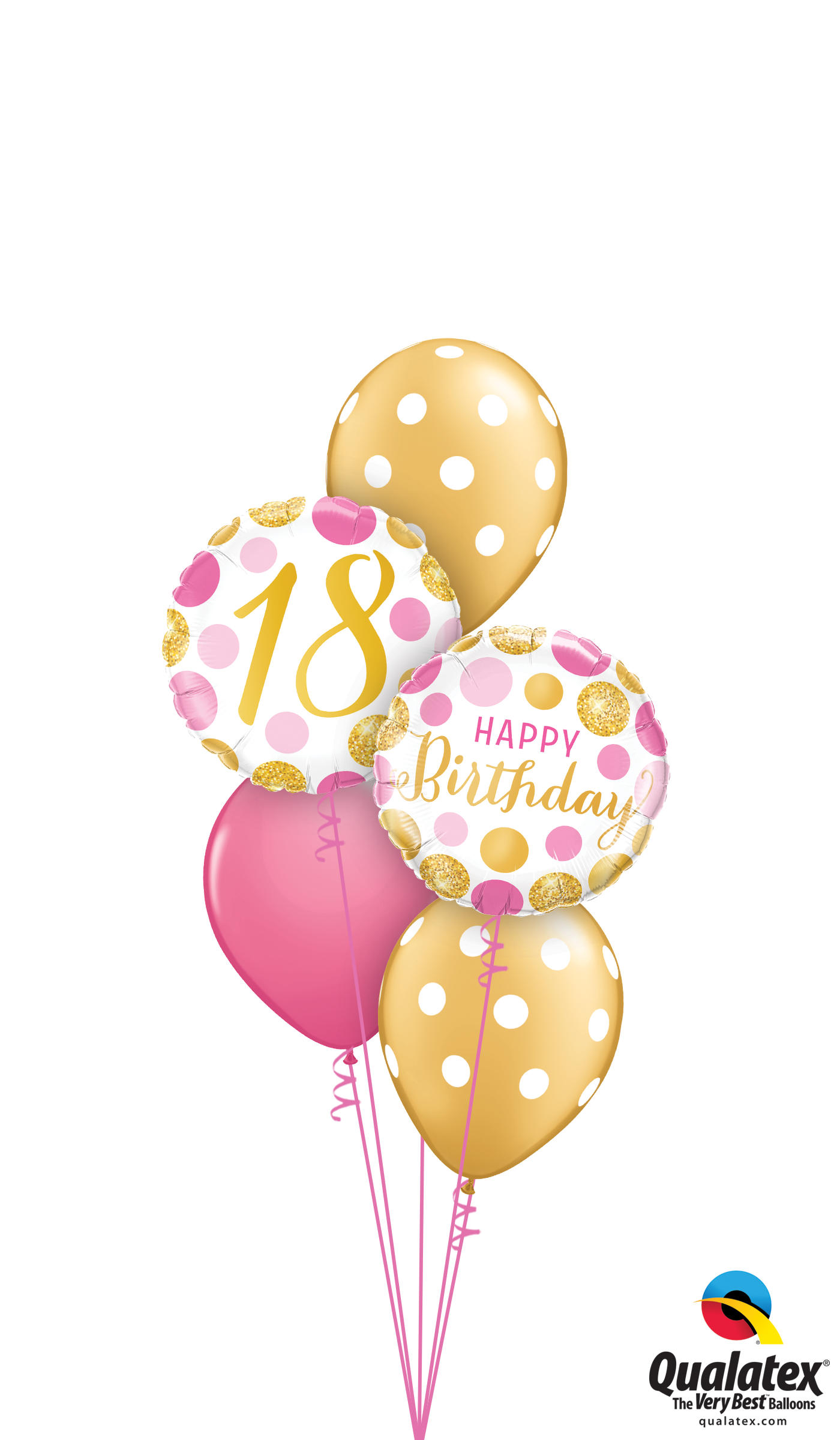 Pink and Gold Age Birthday Bouquet (Age 16-70)