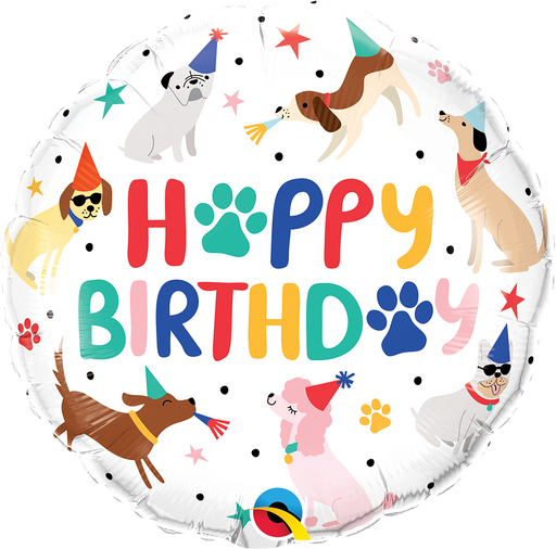 Happy Birthday Dog Foil Balloon