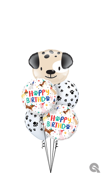 Luxury Happy Birthday Dog Balloon Cluster