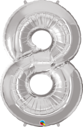 Number 1 -9 Foil Balloon (Silver)